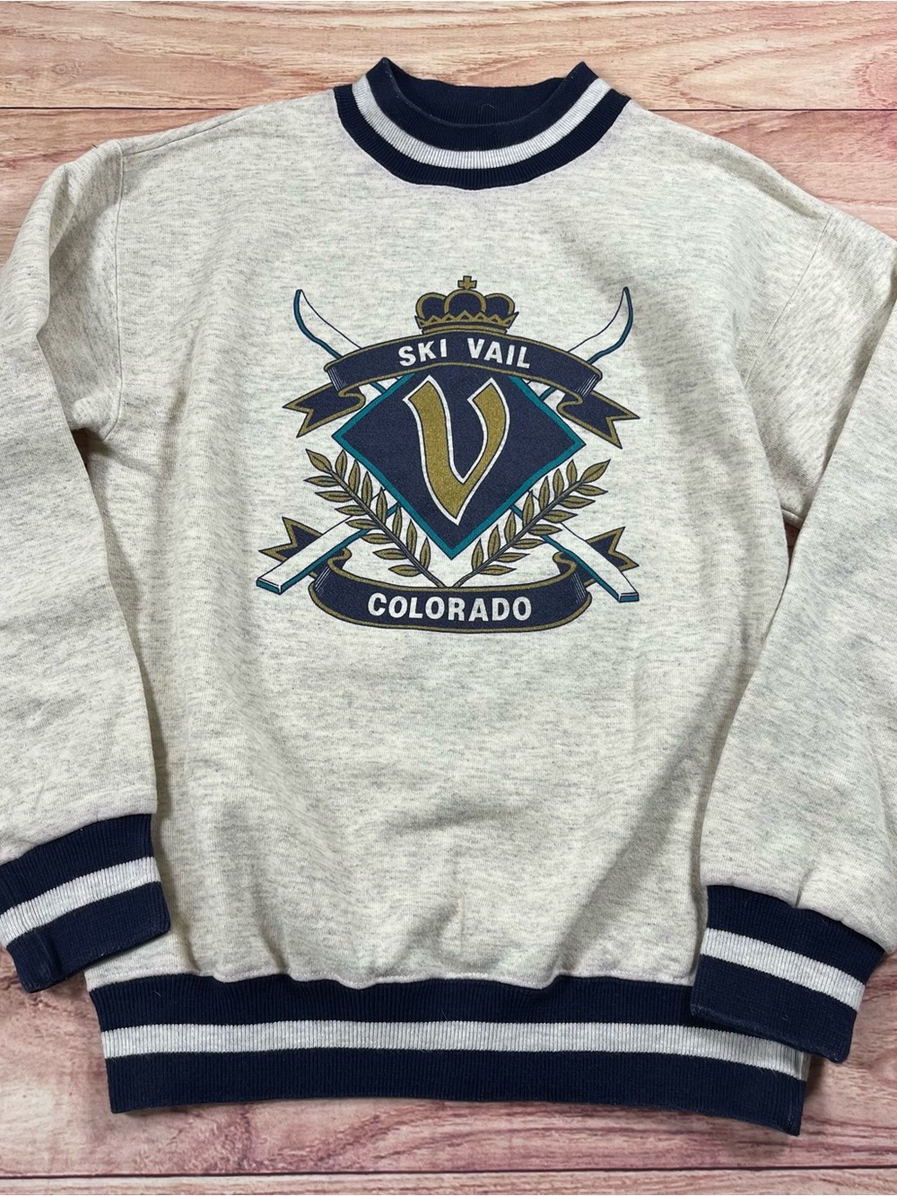 Vintage Vail Colorado Ski Crewneck Sweatshirt Size M Signal Sports Made In USA